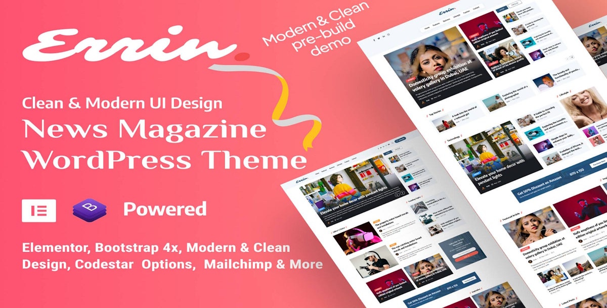 Errin Newspaper & Personal Blog WordPress Theme