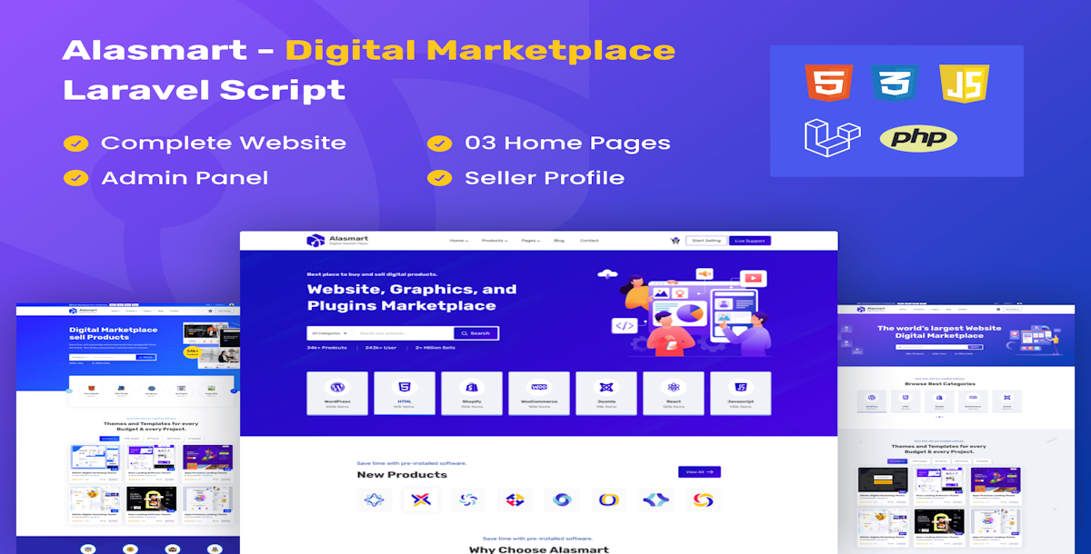 Alasmart – Digital Product Download Marketplace Laravel Script